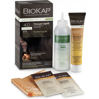 Краска для волос Biokap Nutricolor Delicate Rapid Dye 4.0 Natural Brown - безаммиачная.