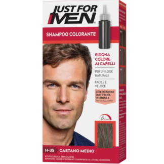 Шампунь-краситель Just For Men H35 Средне-коричневый, активатор для осветления 38,5 мл + основа для окрашивания 27,5 мл
