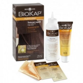 Краска для волос Biokap Nutricolor 7.1 New Swedish Blonde в тюбике и флаконе.
