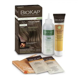 Краска для волос Biokap Nutricolor Delicate Rapid Dye 7.0 Medium Natural Blonde - без парафенилендиамина.