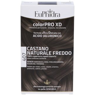 EuPhidra ColorPro XD, стойкая краска для волос 407 натуральный холодный коричневый, полный набор