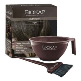 Набор BioKap Nutricolor KIT: миска и кисть — профессиональные инструменты для нанесения красителя.