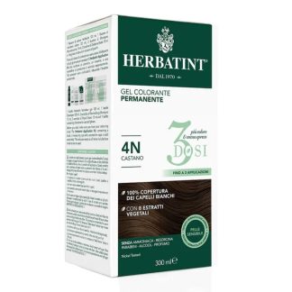 Herbatint, стойкая гелевая краска для волос, оттенок 4N натуральный коричневый, 300 мл