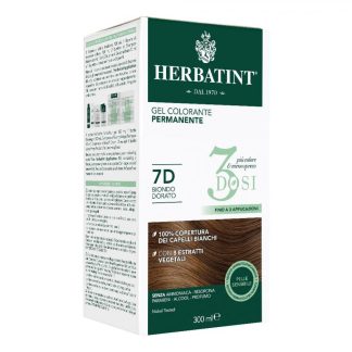 Herbatint - Стойкая гелевая краска для волос 7D Золотистый блонд 300 мл 3 дозы