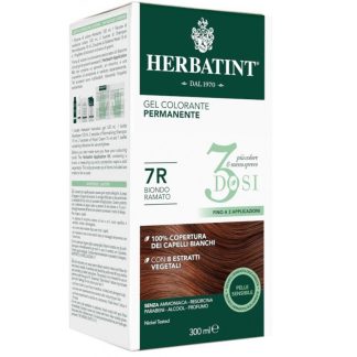 Herbatint - Стойкая гелевая краска для волос 7R Медный блонд 300 мл 3 дозы