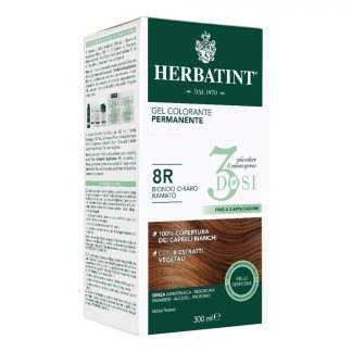 Herbatint 8R Светло-медный блонд - Стойкая гелевая краска для волос 300 мл - Медные пряди и золотистый блеск