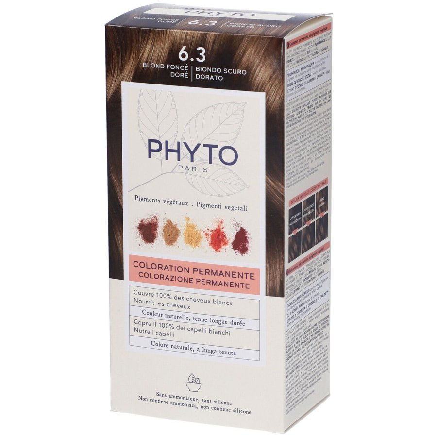 Стойкая краска для волос Phyto Phytocolor 6.3 темно-золотисто-русый