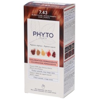 Стойкая краска для волос Phyto Phytocolor 7.43 «Золотисто-медный блонд».