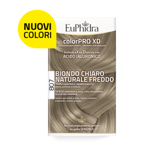 Набор для окрашивания волос Euphidra ColorPro XD 807 Светлый натуральный холодный блонд - Стойкая краска для волос с гиалуроновой кислотой